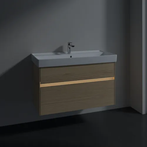 Obrázek VILLEROY BOCH Toaletní skříňka Collaro, s osvětlením, 2 výsuvy, 954 x 546 x 444 mm, severský dub #C011B0VJ