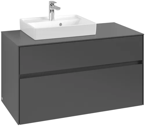 Picture of VILLEROY BOCH Collaro Vanity unit, 2 pull-out compartments, 1000 x 548 x 500 mm, Graphite / Graphite #C01400VR