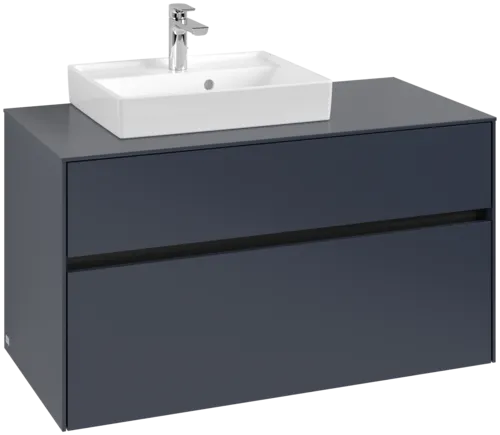Picture of VILLEROY BOCH Collaro Vanity unit, 2 pull-out compartments, 1000 x 548 x 500 mm, Marine Blue / Marine Blue #C01400VQ