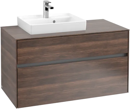 Picture of VILLEROY BOCH Collaro Vanity unit, with lighting, 2 pull-out compartments, 1000 x 548 x 500 mm, Arizona Oak / Arizona Oak #C014B0VH