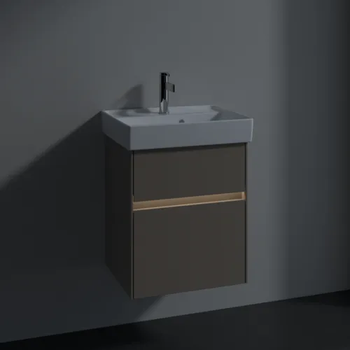 Bild von VILLEROY BOCH Collaro Waschbeckenunterschrank, mit Beleuchtung, 2 Auszüge, 460 x 546 x 374 mm, Taupe #C006B0VM