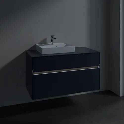 Bild von VILLEROY BOCH Collaro Waschbeckenunterschrank, mit Beleuchtung, 2 Auszüge, 1000 x 548 x 500 mm, Marine Blue / Marine Blue #C014B0VQ