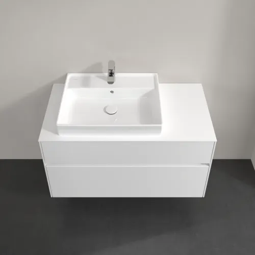 VILLEROY BOCH Collaro Waschbeckenunterschrank, mit Beleuchtung, 2 Auszüge, 1000 x 548 x 500 mm, Glossy White / Glossy White #C017B0DH, Bild 4