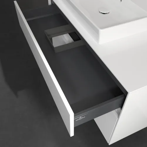 VILLEROY BOCH Collaro Waschbeckenunterschrank, mit Beleuchtung, 2 Auszüge, 1000 x 548 x 500 mm, Glossy White / Glossy White #C017B0DH, Bild 8