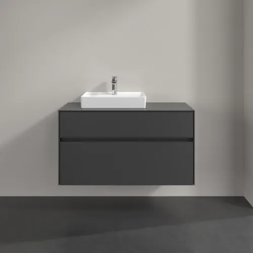 VILLEROY BOCH Collaro Waschbeckenunterschrank, mit Beleuchtung, 2 Auszüge, 1000 x 548 x 500 mm, Graphite / Graphite #C014B0VR, Bild 3