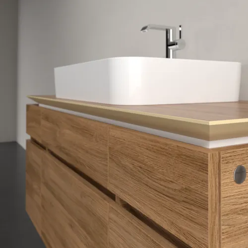 Bild von VILLEROY BOCH Legato Waschbeckenunterschrank, 5 Auszüge, 1200 x 550 x 500 mm, Kansas Oak / Kansas Oak #B75800RH