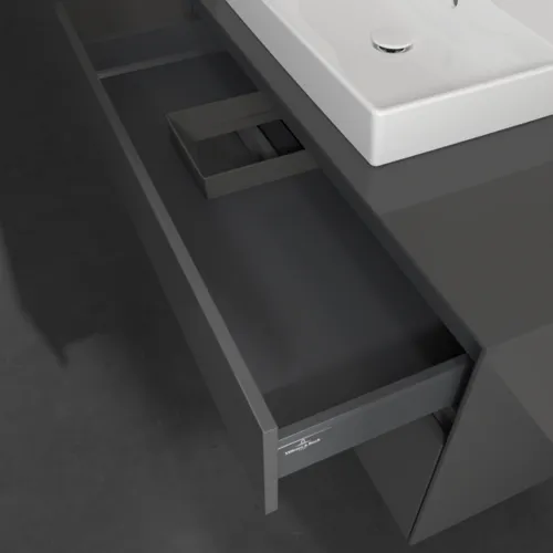 Bild von VILLEROY BOCH Collaro Waschbeckenunterschrank, mit Beleuchtung, 2 Auszüge, 1000 x 548 x 500 mm, Glossy Grey / Glossy Grey #C017B0FP