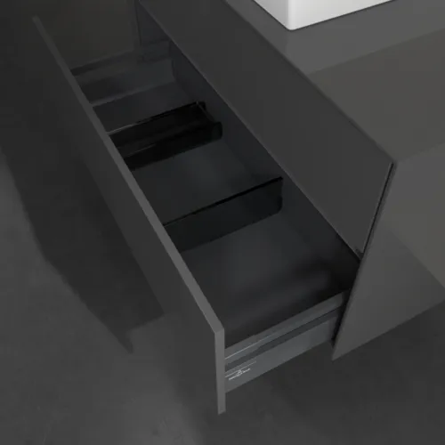 Bild von VILLEROY BOCH Collaro Waschbeckenunterschrank, mit Beleuchtung, 2 Auszüge, 1000 x 548 x 500 mm, Glossy Grey / Glossy Grey #C017B0FP