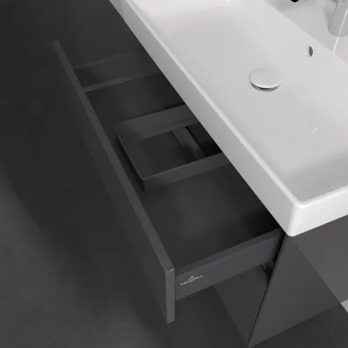 Bild von VILLEROY BOCH Collaro Waschbeckenunterschrank, mit Beleuchtung, 2 Auszüge, 754 x 546 x 444 mm, Glossy Grey #C010B0FP