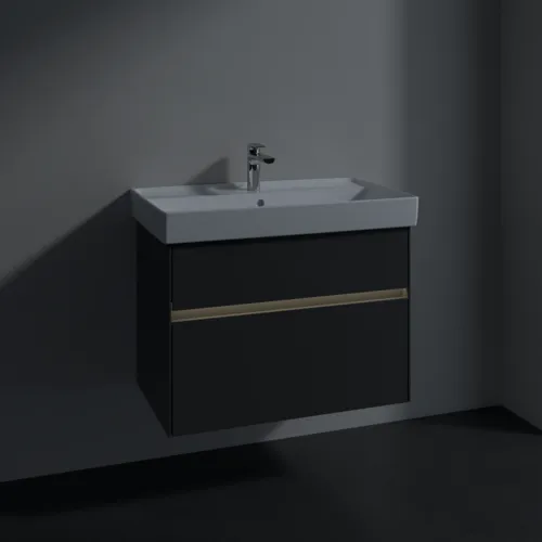 Bild von VILLEROY BOCH Collaro Waschbeckenunterschrank, mit Beleuchtung, 2 Auszüge, 754 x 546 x 444 mm, Glossy Grey #C010B0FP