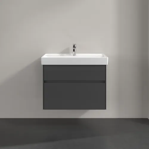 Bild von VILLEROY BOCH Collaro Waschbeckenunterschrank, mit Beleuchtung, 2 Auszüge, 754 x 546 x 444 mm, Glossy Grey #C010B0FP