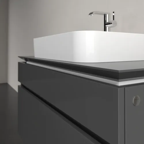Bild von VILLEROY BOCH Legato Waschbeckenunterschrank, 2 Auszüge, 1000 x 550 x 500 mm, Glossy Grey / Glossy Grey #B75600FP