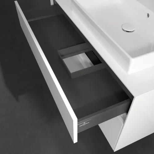 Bild von VILLEROY BOCH Collaro Waschbeckenunterschrank, mit Beleuchtung, 2 Auszüge, 1000 x 548 x 500 mm, Glossy White / Glossy White #C018B0DH