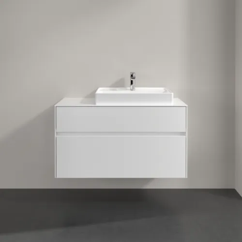 Bild von VILLEROY BOCH Collaro Waschbeckenunterschrank, mit Beleuchtung, 2 Auszüge, 1000 x 548 x 500 mm, Glossy White / Glossy White #C018B0DH