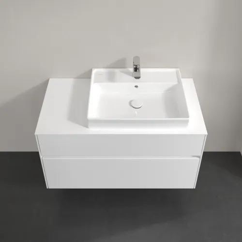 Bild von VILLEROY BOCH Collaro Waschbeckenunterschrank, mit Beleuchtung, 2 Auszüge, 1000 x 548 x 500 mm, Glossy White / Glossy White #C018B0DH