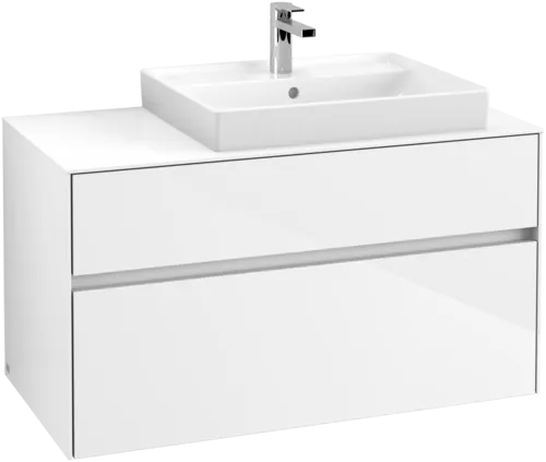 Obrázek VILLEROY BOCH Collaro toaletní skříňka, s osvětlením, 2 výsuvy, 1000 x 548 x 500 mm, lesklá bílá / lesklá bílá #C018B0DH