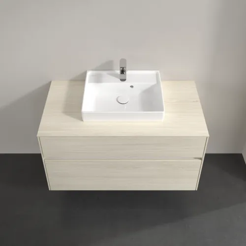 Bild von VILLEROY BOCH Collaro Waschbeckenunterschrank, mit Beleuchtung, 2 Auszüge, 1000 x 548 x 500 mm, White Oak / White Oak #C016B0AA