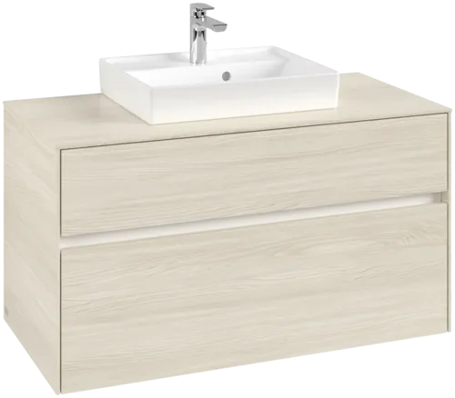 Obrázek VILLEROY BOCH Collaro Vanity unit, with lighting, 2 pull-out compartments, 1000 x 548 x 500 mm, White Oak / White Oak #C016B0AA