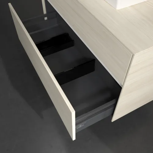 Bild von VILLEROY BOCH Collaro Waschbeckenunterschrank, mit Beleuchtung, 2 Auszüge, 1000 x 548 x 500 mm, White Oak / White Oak #C016B0AA