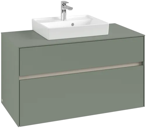 Obrázek VILLEROY BOCH Collaro Vanity unit, with lighting, 2 pull-out compartments, 1000 x 548 x 500 mm, Soft Green / Soft Green #C016B0AF