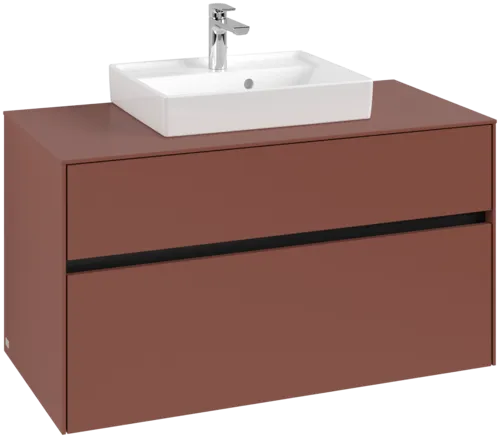 Obrázek VILLEROY BOCH Collaro Vanity unit, with lighting, 2 pull-out compartments, 1000 x 548 x 500 mm, Wine Red / Wine Red #C016B0AH