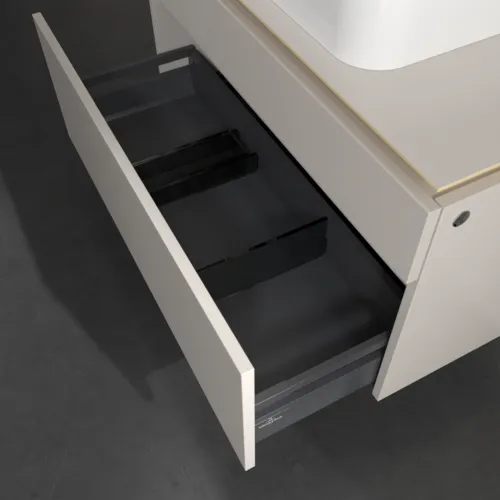 Bild von VILLEROY BOCH Legato Waschbeckenunterschrank, mit Beleuchtung, 2 Auszüge, 1000 x 550 x 500 mm, Soft Grey / Soft Grey #B756L0VK