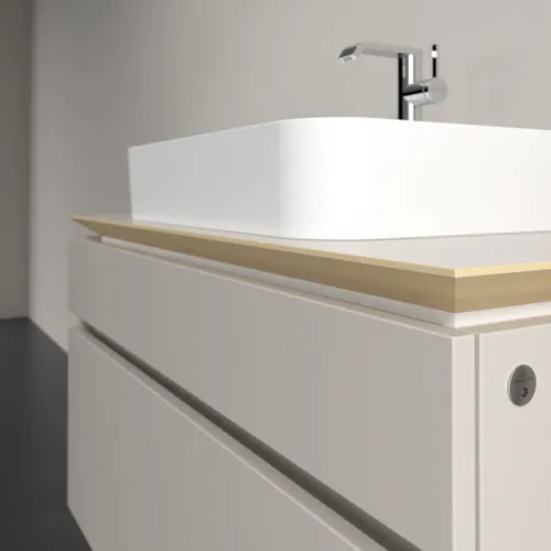 Bild von VILLEROY BOCH Legato Waschbeckenunterschrank, mit Beleuchtung, 2 Auszüge, 1000 x 550 x 500 mm, Soft Grey / Soft Grey #B756L0VK