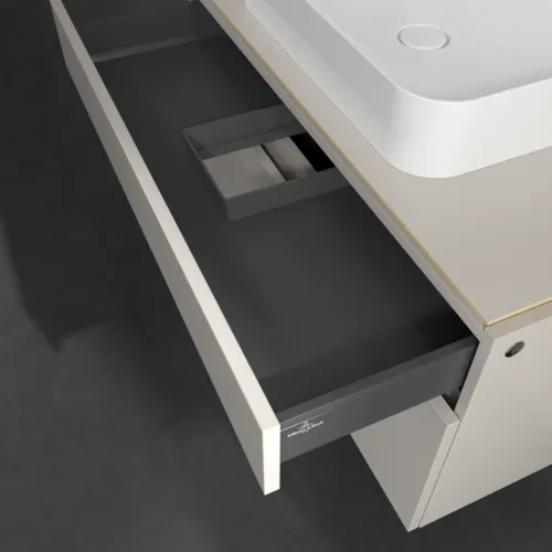 Bild von VILLEROY BOCH Legato Waschbeckenunterschrank, mit Beleuchtung, 2 Auszüge, 1000 x 550 x 500 mm, Soft Grey / Soft Grey #B756L0VK