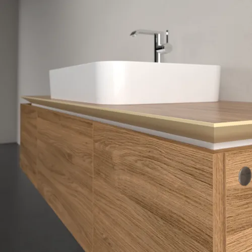 Bild von VILLEROY BOCH Legato Waschbeckenunterschrank, 3 Auszüge, 1400 x 380 x 500 mm, Kansas Oak / Kansas Oak #B75900RH