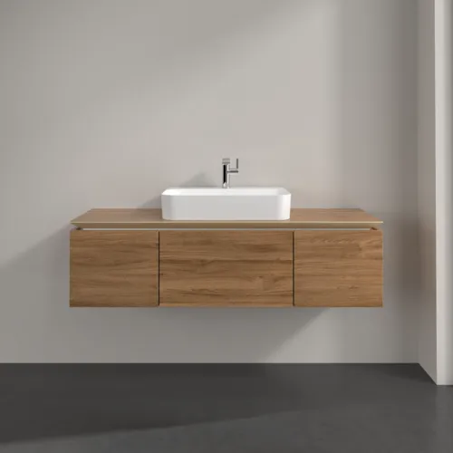 Bild von VILLEROY BOCH Legato Waschbeckenunterschrank, 3 Auszüge, 1400 x 380 x 500 mm, Kansas Oak / Kansas Oak #B75900RH