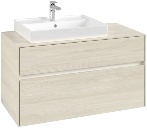 Obrázek VILLEROY BOCH Collaro Vanity unit, with lighting, 2 pull-out compartments, 1000 x 548 x 500 mm, White Oak / White Oak #C017B0AA