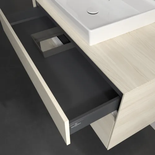 Bild von VILLEROY BOCH Collaro Waschbeckenunterschrank, mit Beleuchtung, 2 Auszüge, 1000 x 548 x 500 mm, White Oak / White Oak #C017B0AA