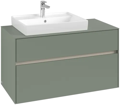 Obrázek VILLEROY BOCH Collaro toaletní skříňka, s osvětlením, 2 výsuvy, 1000 x 548 x 500 mm, Soft Green / Soft Green #C017B0AF