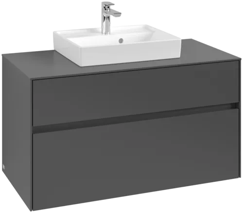 Obrázek VILLEROY BOCH Collaro toaletní skříňka, 2 výsuvy, 1000 x 548 x 500 mm, grafit / grafit #C01600VR