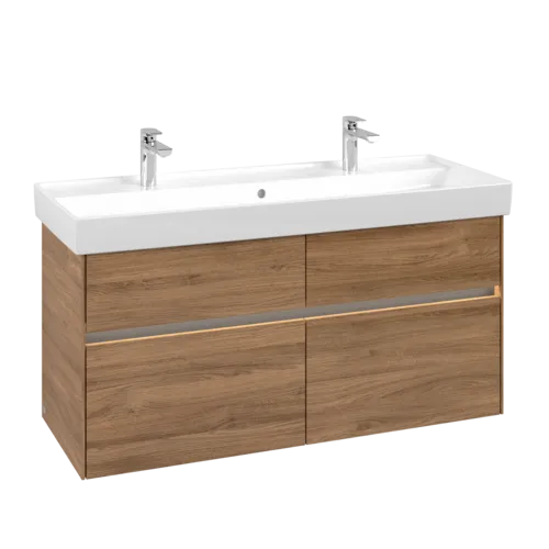 Picture of VILLEROY BOCH Collaro Vanity unit, with lighting, 4 pull-out compartments, 1154 x 546 x 444 mm, Oak Kansas #C012B0RH