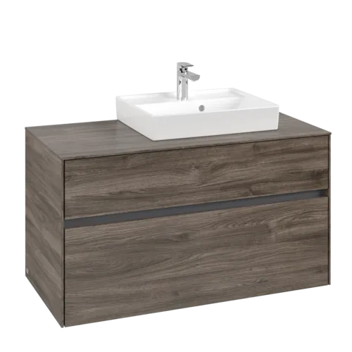 Picture of VILLEROY BOCH Collaro Vanity unit, 2 pull-out compartments, 1000 x 548 x 500 mm, Stone Oak #C01500RK
