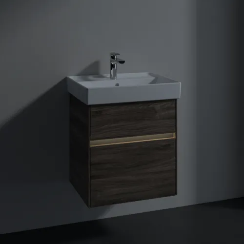 VILLEROY BOCH Collaro Waschbeckenunterschrank, mit Beleuchtung, 2 Auszüge, 510 x 546 x 414 mm, Stone Oak #C007B0RK, Bild 5