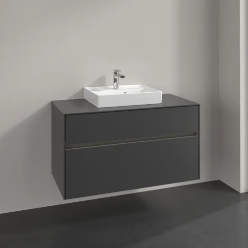 VILLEROY BOCH Collaro Waschbeckenunterschrank, mit Beleuchtung, 2 Auszüge, 1000 x 548 x 500 mm, Graphite / Graphite #C016B0VR, Bild 2