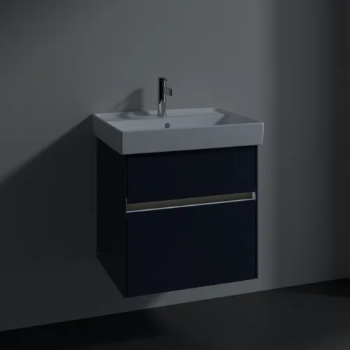 VILLEROY BOCH Collaro Waschbeckenunterschrank, mit Beleuchtung, 2 Auszüge, 554 x 546 x 444 mm, Marine Blue #C008B0VQ, Bild 5
