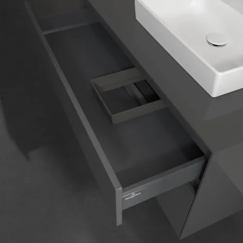 Bild von VILLEROY BOCH Collaro Waschbeckenunterschrank, 2 Auszüge, 1000 x 548 x 500 mm, Glossy Grey / Glossy Grey #C01500FP