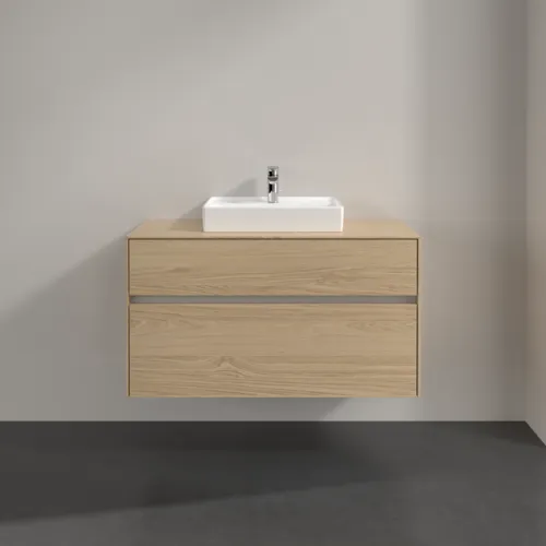 Bild von VILLEROY BOCH Collaro Waschbeckenunterschrank, mit Beleuchtung, 2 Auszüge, 1000 x 548 x 500 mm, Nordic Oak / Nordic Oak #C016B0VJ