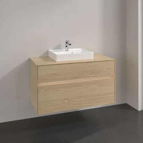 Bild von VILLEROY BOCH Collaro Waschbeckenunterschrank, mit Beleuchtung, 2 Auszüge, 1000 x 548 x 500 mm, Nordic Oak / Nordic Oak #C016B0VJ