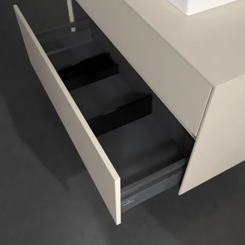 VILLEROY BOCH Collaro Waschbeckenunterschrank, mit Beleuchtung, 2 Auszüge, 1000 x 548 x 500 mm, Cashmere Grey / Cashmere Grey #C016B0VN, Bild 7