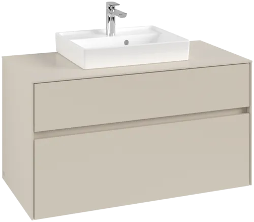 Picture of VILLEROY BOCH Collaro Vanity unit, with lighting, 2 pull-out compartments, 1000 x 548 x 500 mm, Cashmere Grey / Cashmere Grey #C016B0VN