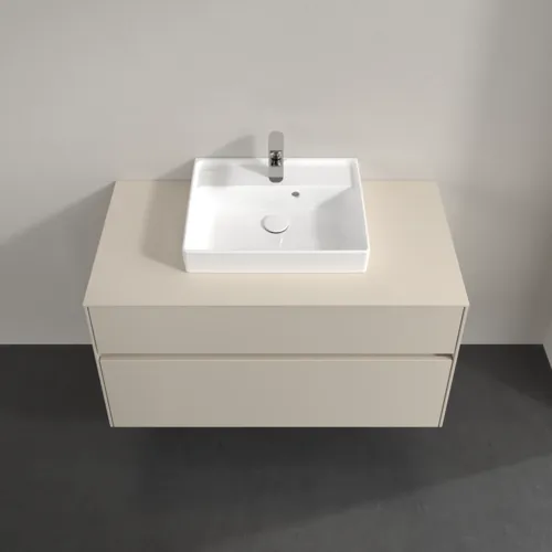 VILLEROY BOCH Collaro Waschbeckenunterschrank, mit Beleuchtung, 2 Auszüge, 1000 x 548 x 500 mm, Cashmere Grey / Cashmere Grey #C016B0VN, Bild 4