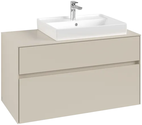 VILLEROY BOCH Collaro Vanity unit, 2 pull-out compartments, 1000 x 548 x 500 mm, Cashmere Grey / Cashmere Grey #C01800VN resmi
