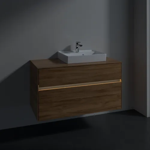 Bild von VILLEROY BOCH Collaro Waschbeckenunterschrank, mit Beleuchtung, 2 Auszüge, 1000 x 548 x 500 mm, Kansas Oak #C015B0RH