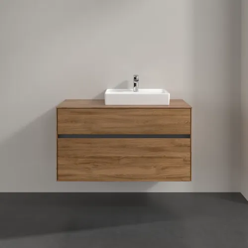 Bild von VILLEROY BOCH Collaro Waschbeckenunterschrank, mit Beleuchtung, 2 Auszüge, 1000 x 548 x 500 mm, Kansas Oak #C015B0RH