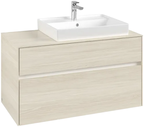 VILLEROY BOCH Collaro Vanity unit, with lighting, 2 pull-out compartments, 1000 x 548 x 500 mm, White Oak / White Oak #C018B0AA resmi