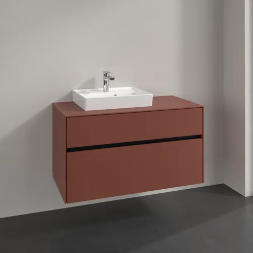 Bild von VILLEROY BOCH Collaro Waschbeckenunterschrank, 2 Auszüge, 1000 x 548 x 500 mm, Wine Red / Wine Red #C01400AH